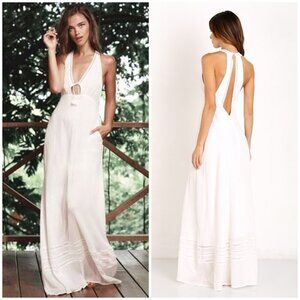 the jetset diaries morning swim maxi dress ivory extra small